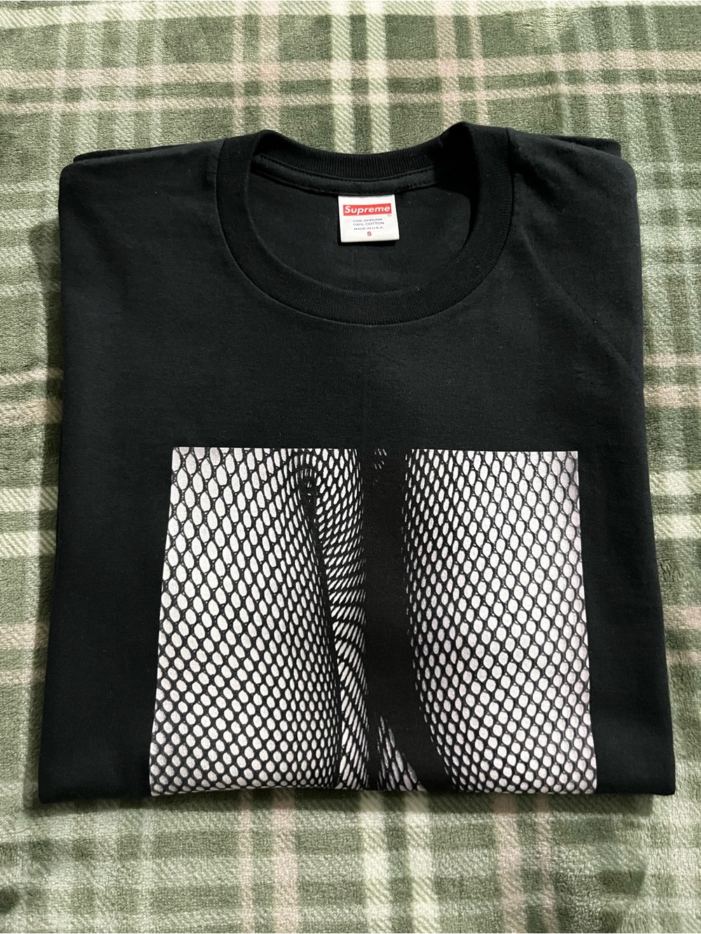 Supreme x Daido Moriyama Black Tee with Monochrome Fishnet Photo
